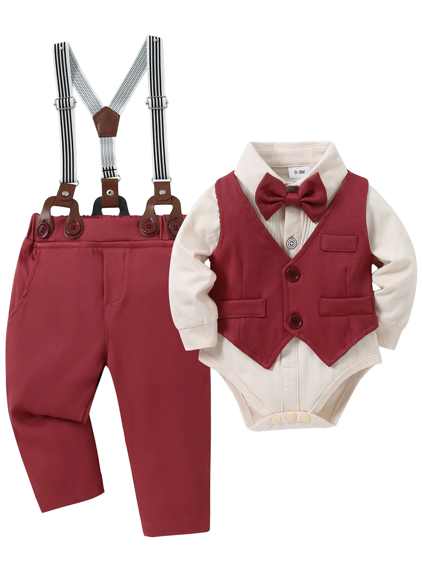 Guangdong Baby Boy Wedding Suit Set Dress Shirt Vest Bowtie