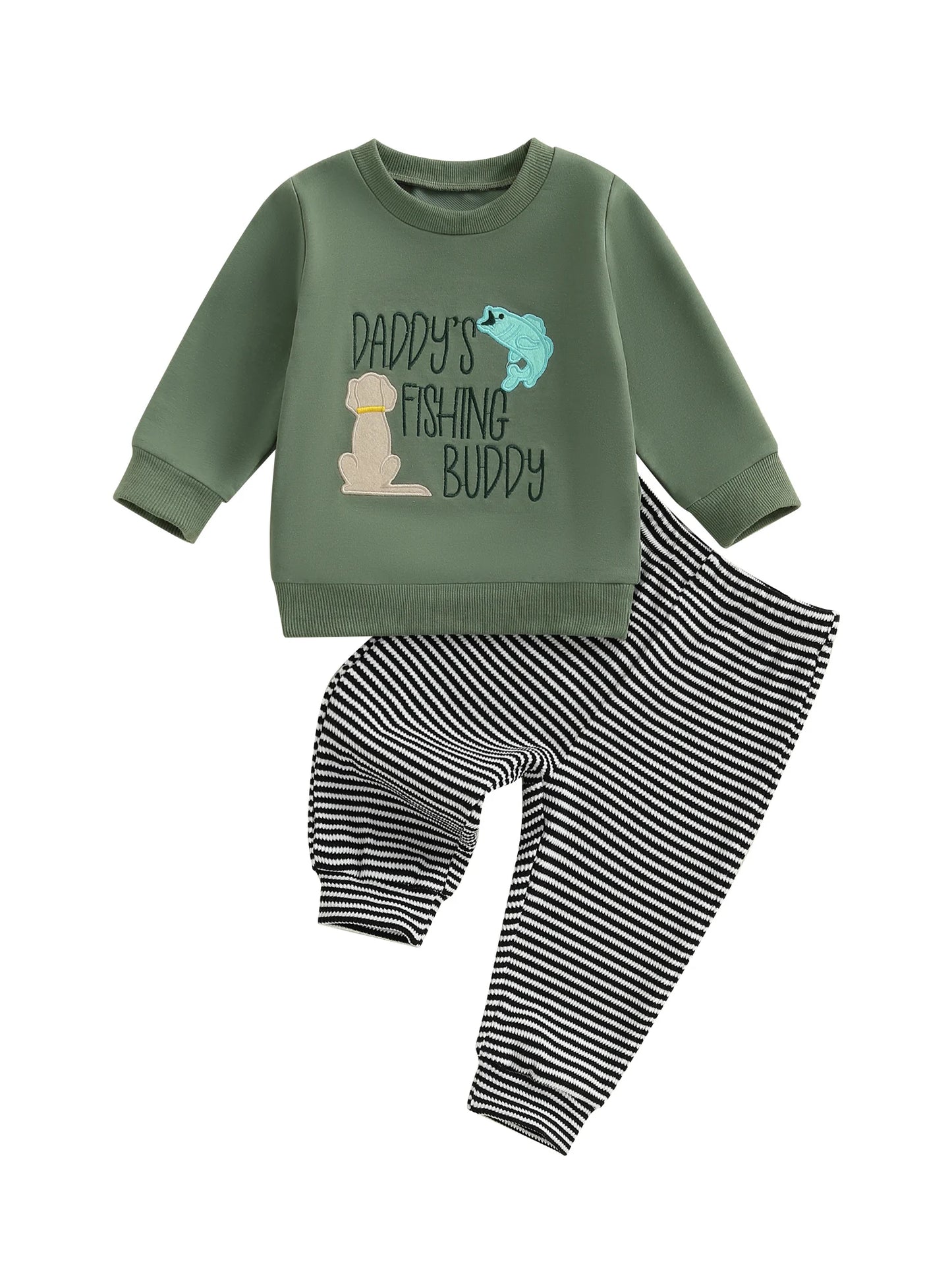 Meihuida Baby Winter 2-Piece Bear Print Hooded Jacket Pants Set