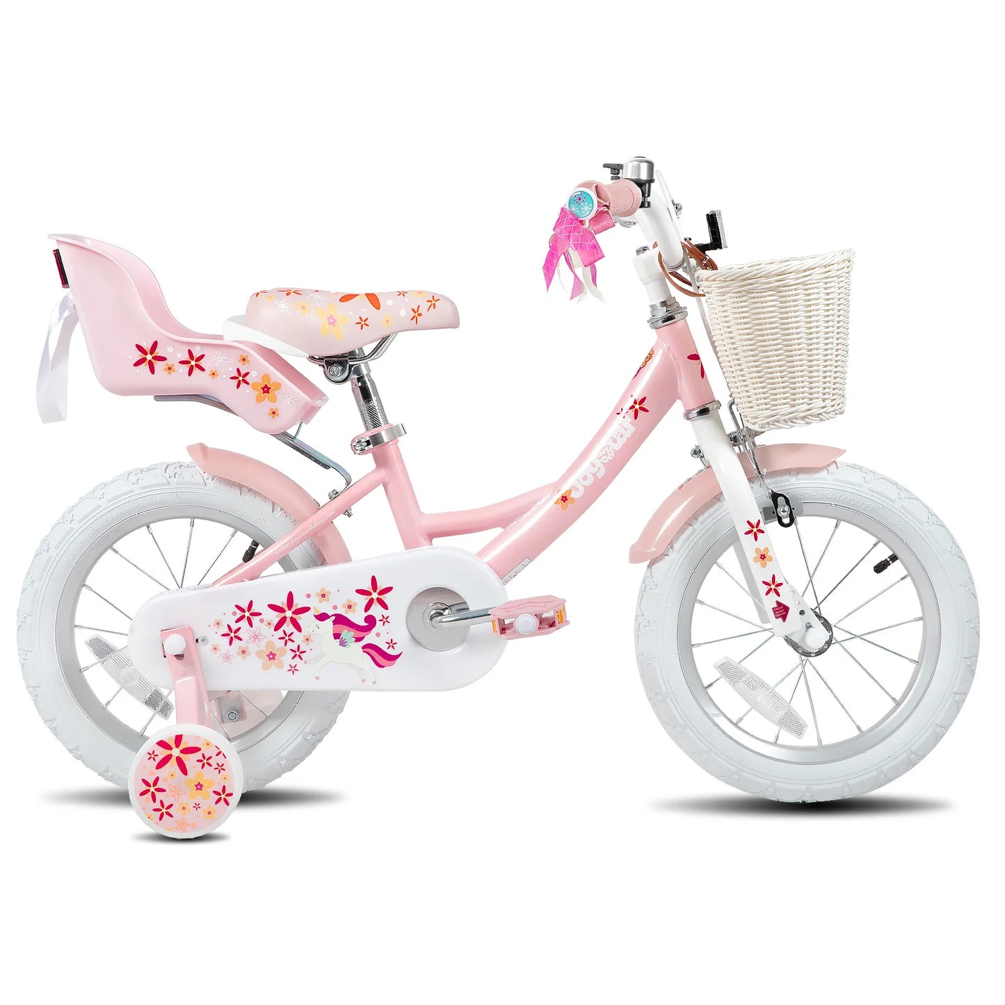 JOYSTAR Kids Bike For Girls Training Wheels Seat Streamers