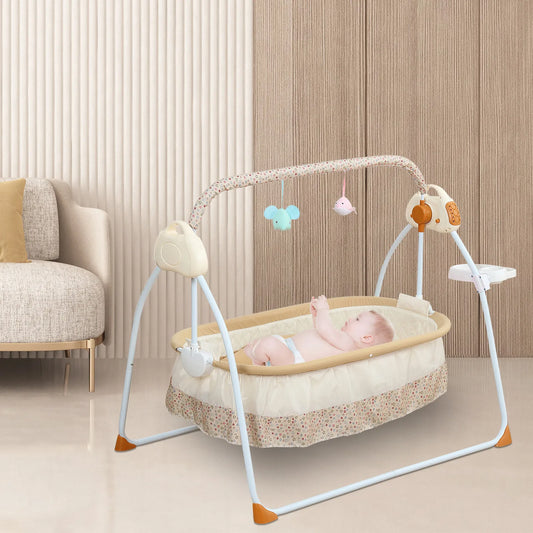 Hign-concerned Portable Bluetooth Baby Swing Bassinet Crib