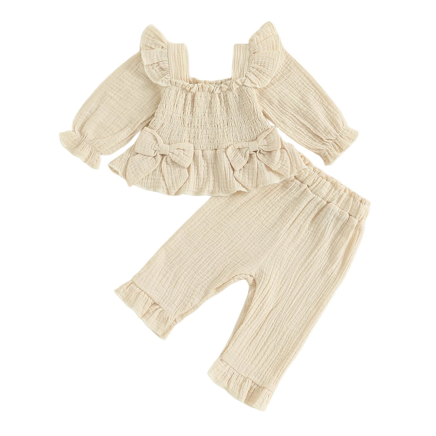 Infant Girl Autumn Floral Round Neck Sweater And Leggings Set