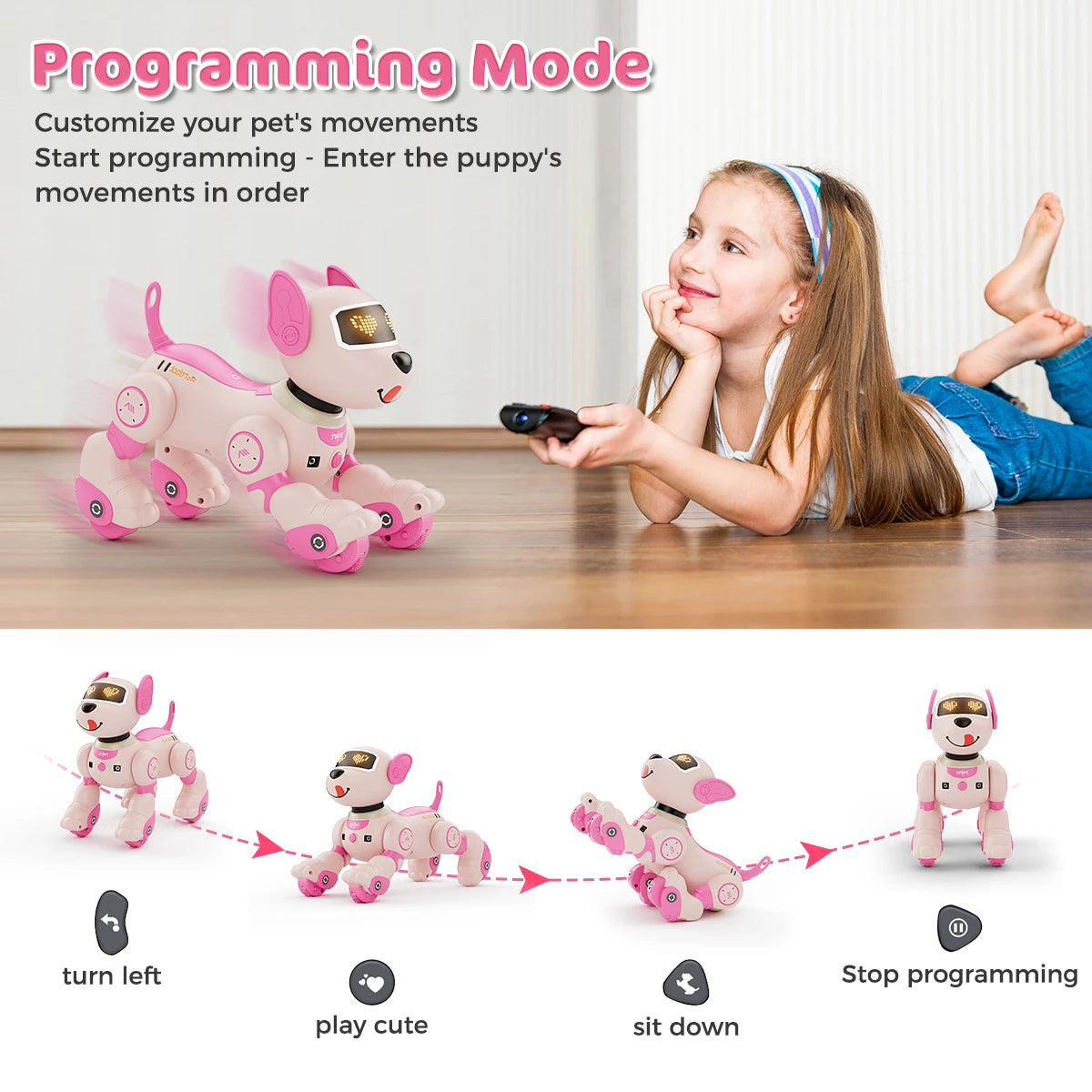 VATOS Robot Dog Toy For Kids With 2.4GHz Remote And Voice Commands