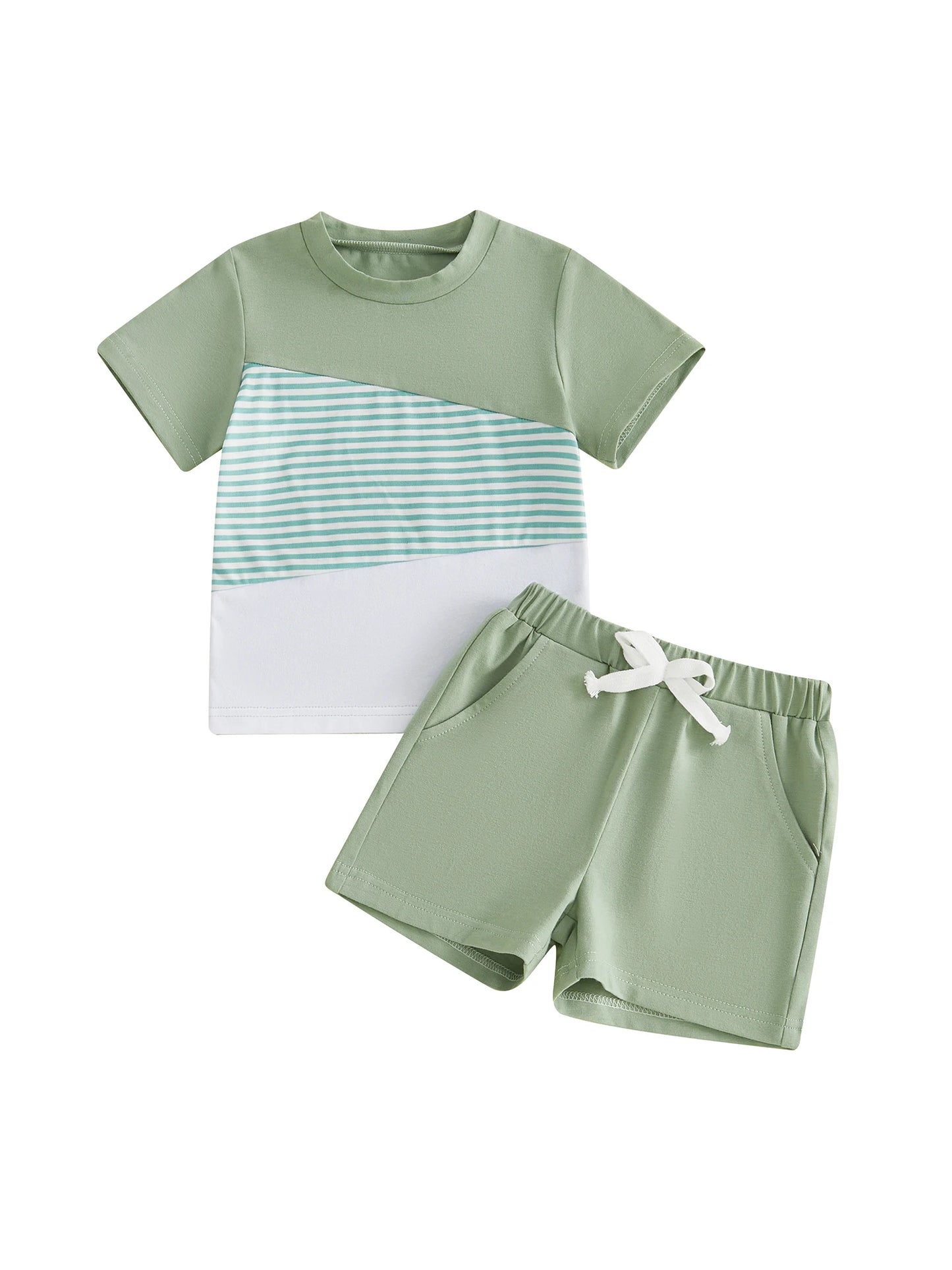 Infant Boys Summer Outfit Short Sleeve Shirt and Coordinating Shorts