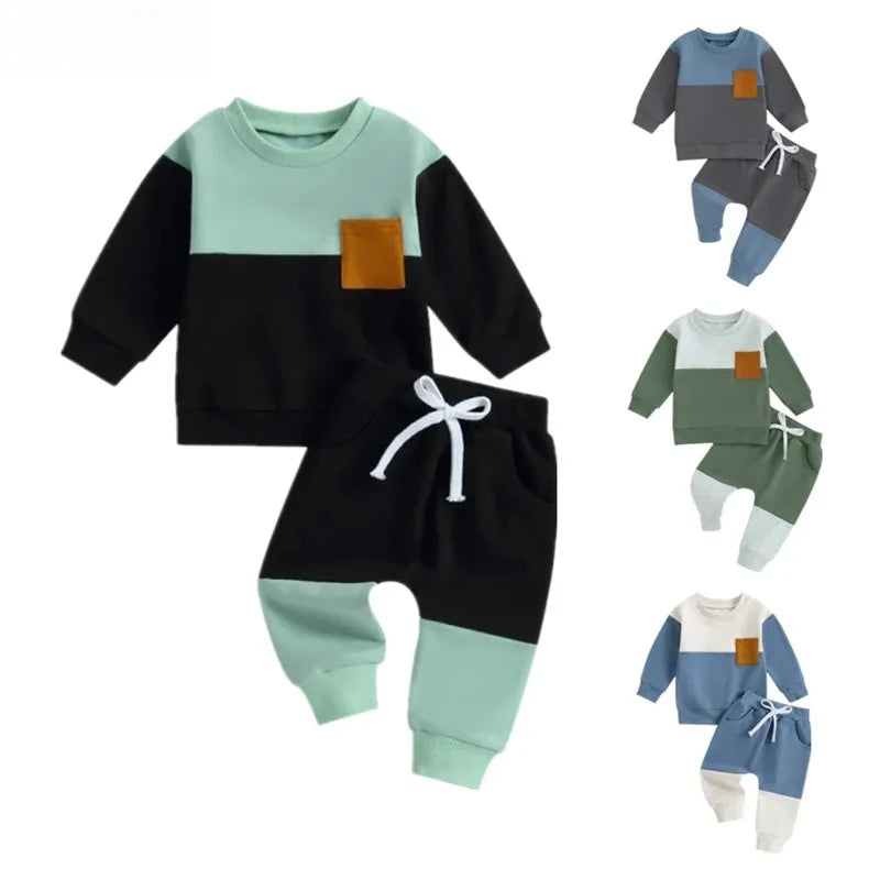 Rueweycn Baby Boy Pants Set With Cotton Long Sleeve Top
