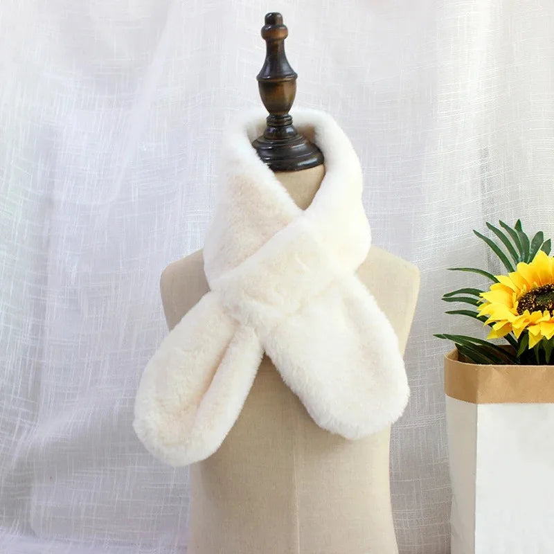 CN Tibet Guangdong Kids Winter Faux Rabbit Fur Scarf