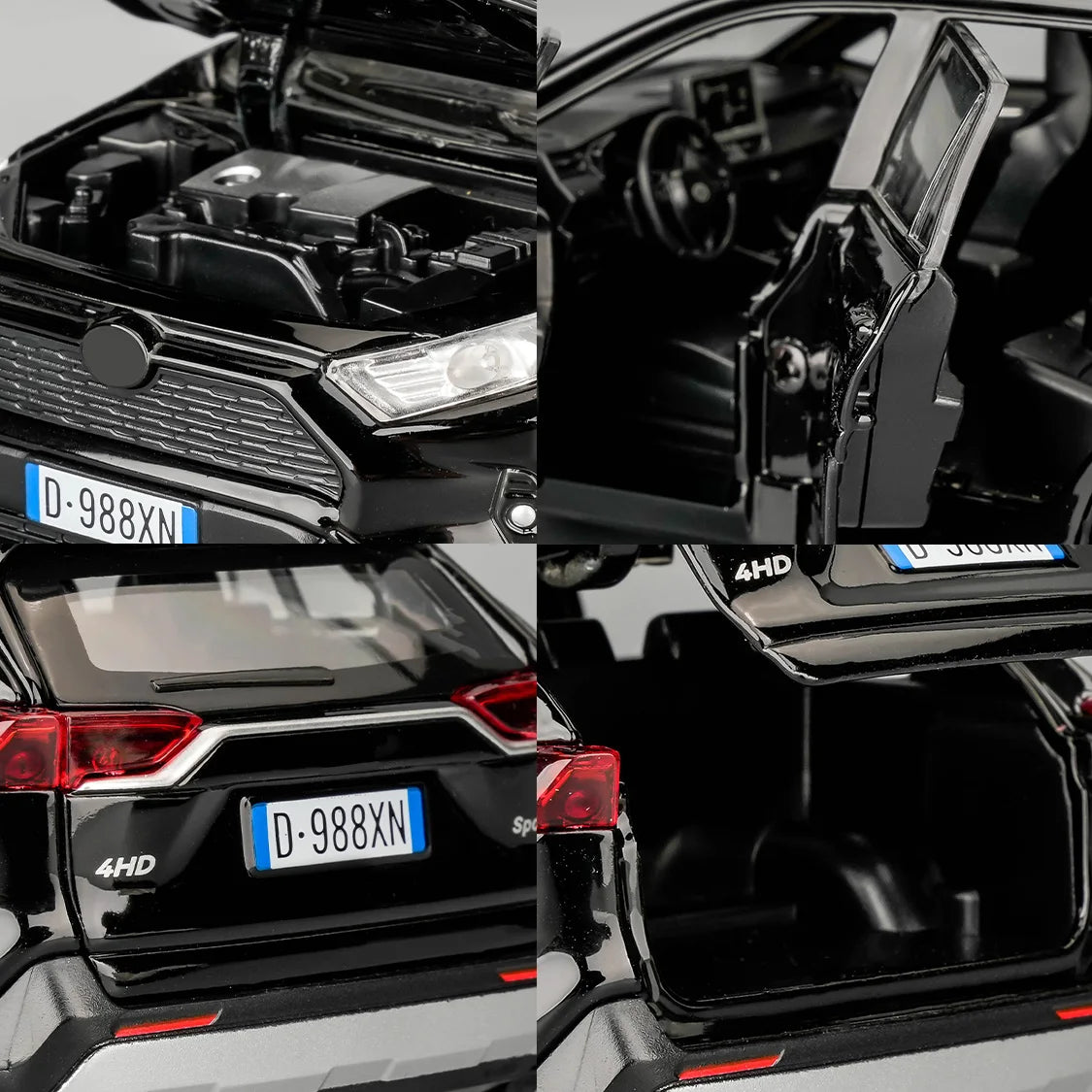 TGRCM-CZ RAV4 Diecast Toy Car With Lights And Doors