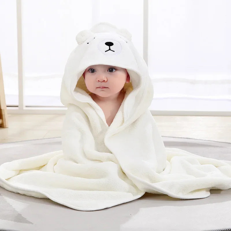 Cartoon Animal Baby Hooded Towels Soft Newborn Bath Towels