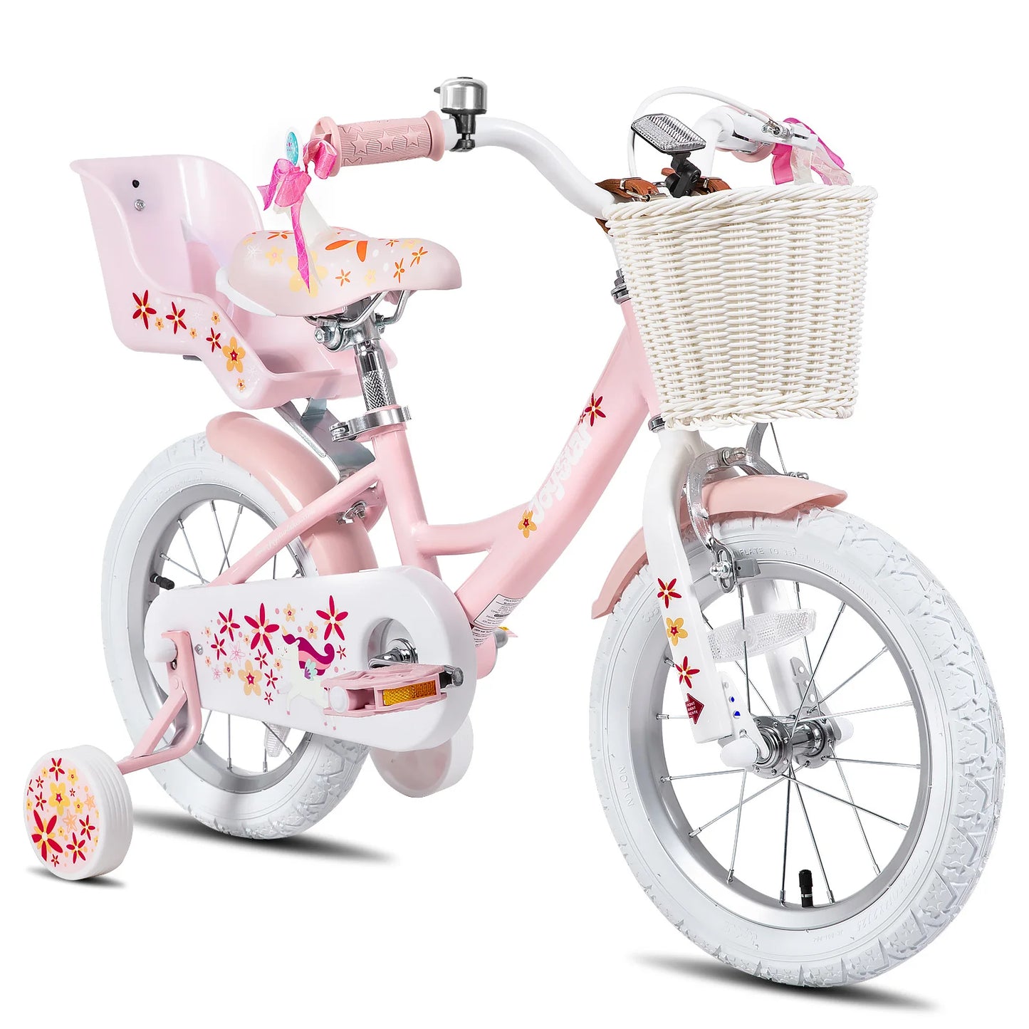 JOYSTAR Kids Bike For Girls Training Wheels Seat Streamers