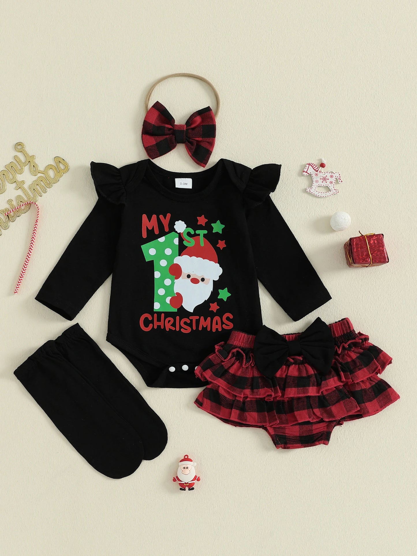 Toddler Girls Winter Outfit Set Dress Leggings Headband Boots