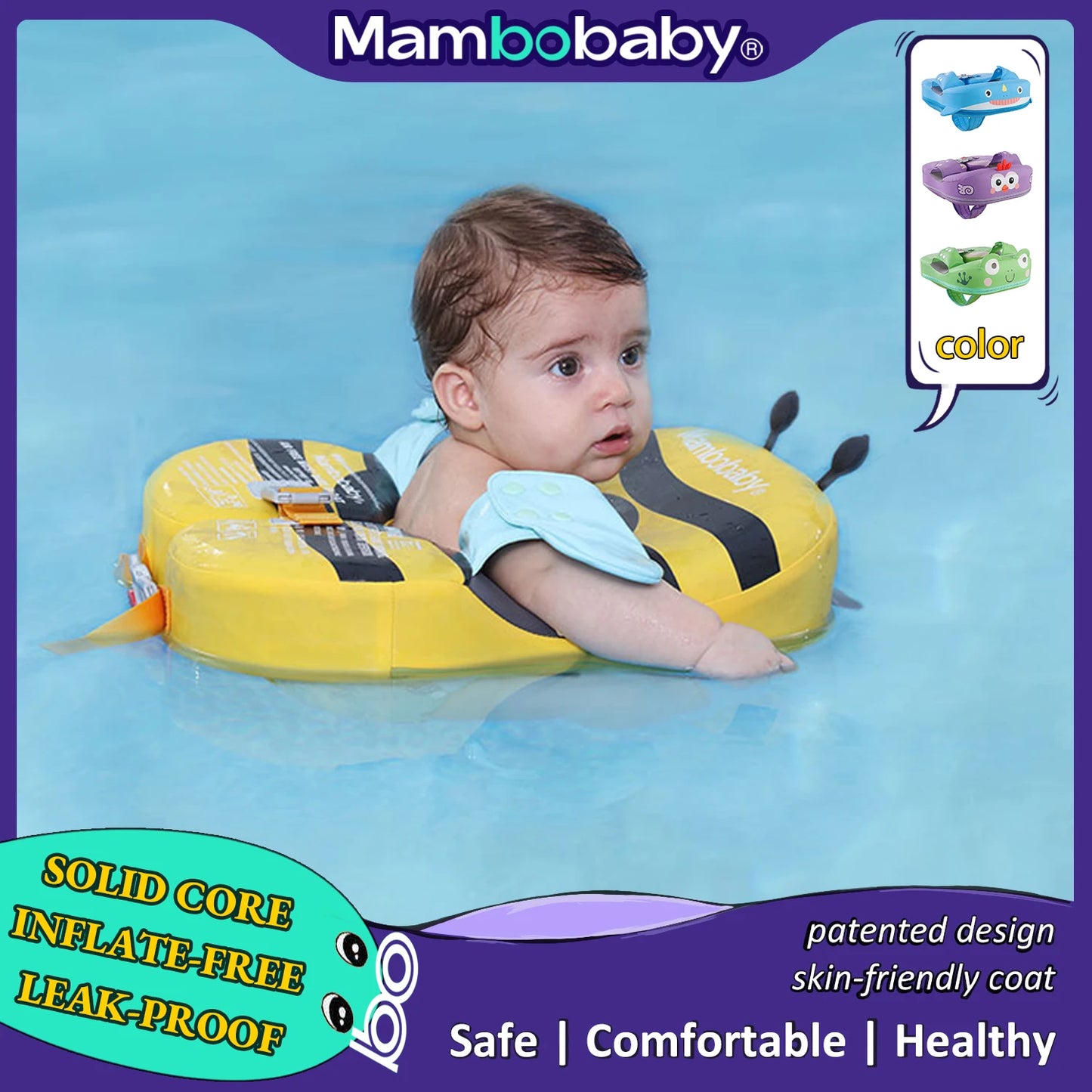 Mambobaby Baby Float With Sunshade Crotch Strap Ring