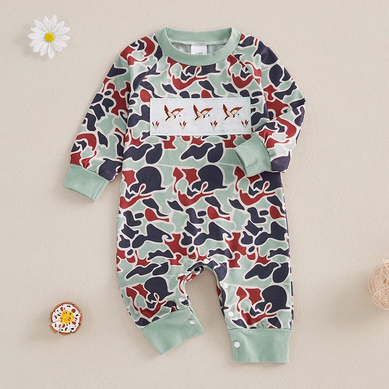 Pudcoco Baby Jumpsuit Longsleeve Camouflage Romper Unisex