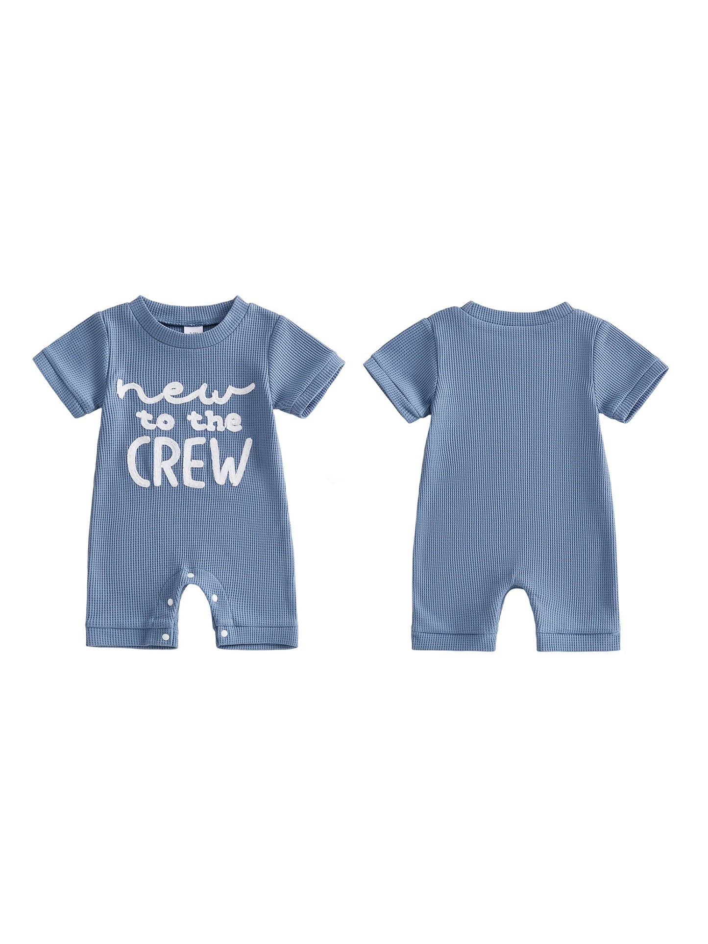 Infant Boy Lightweight Cotton Romper With Embroidered Letters