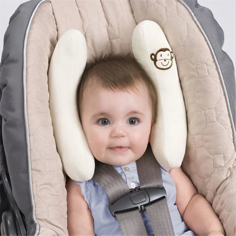 Infant Stroller Neck Pillow Cartoon Flower Baby Car Seat Protector