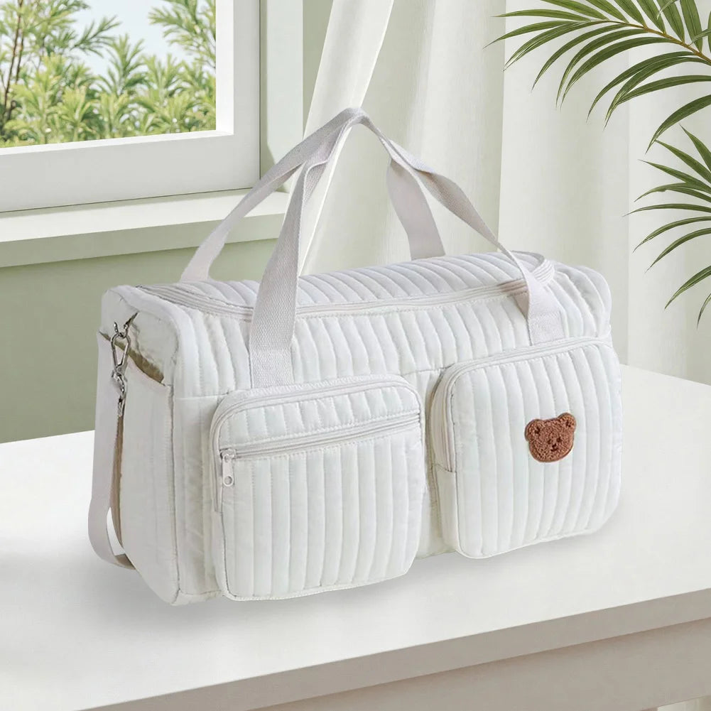 Quilted Baby Diaper Bag Duffle Weekender Travel Organizer