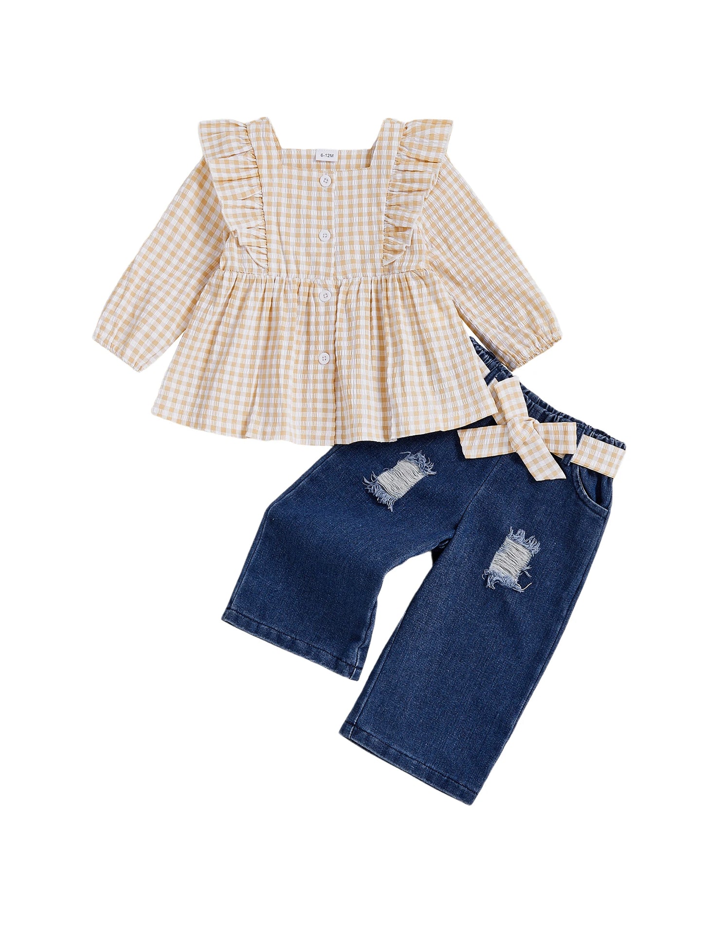 Baby Girls Winter Floral Print Hooded Jacket Leggings Set