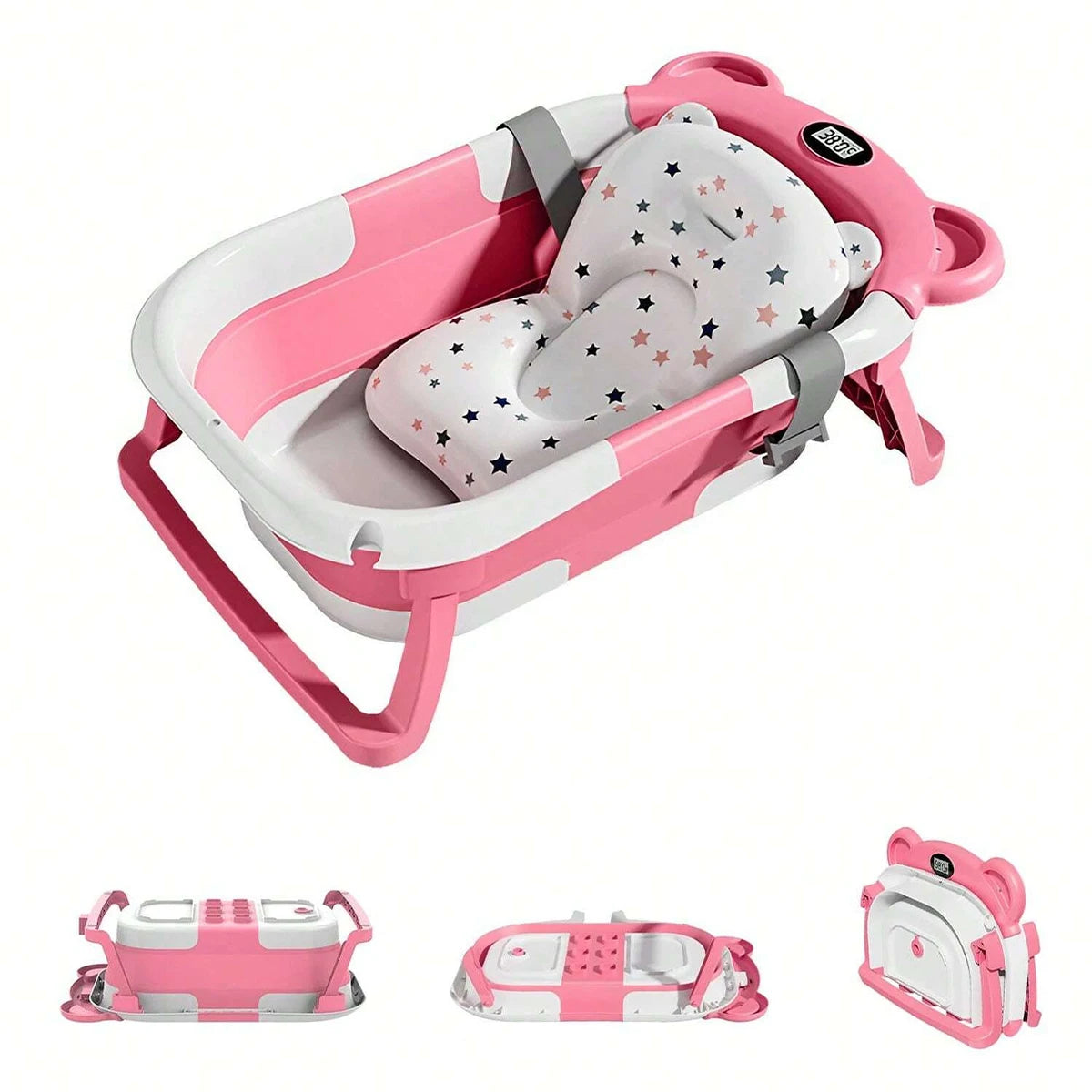 High Concerned Folding Baby Bathtub Thermometer Cushion