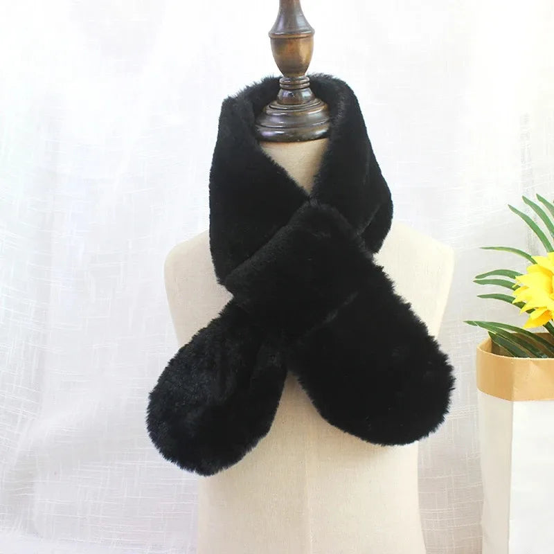 CN Tibet Guangdong Kids Winter Faux Rabbit Fur Scarf