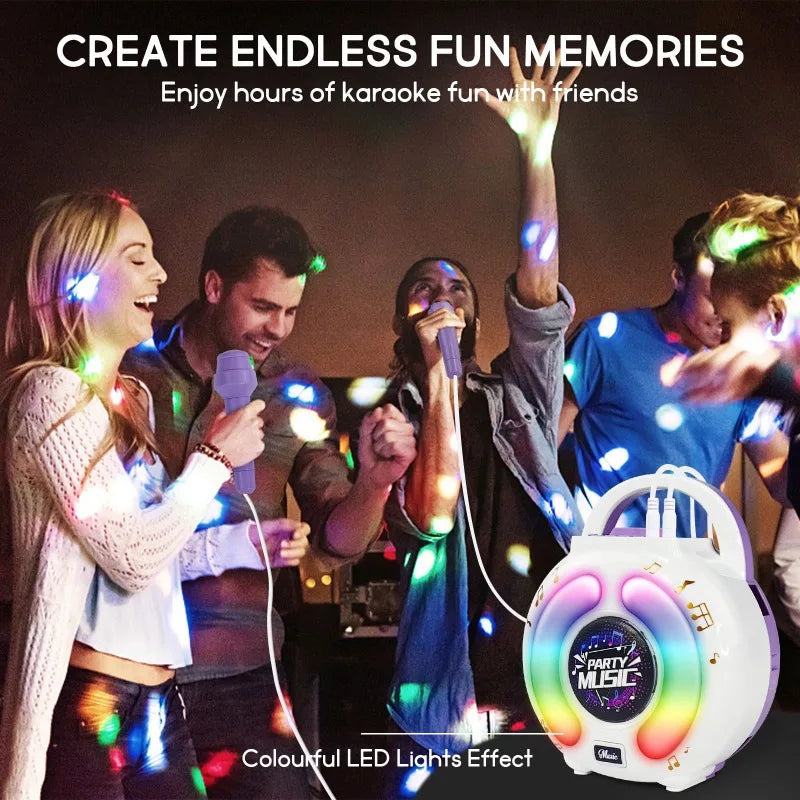 GGbell Karaoke Machine with 2 Microphones Portable Kids Toy