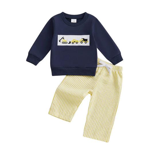 CN Guangdong Toddler Boy Winter Hoodie Set Dinosaur Print Jogger Pants