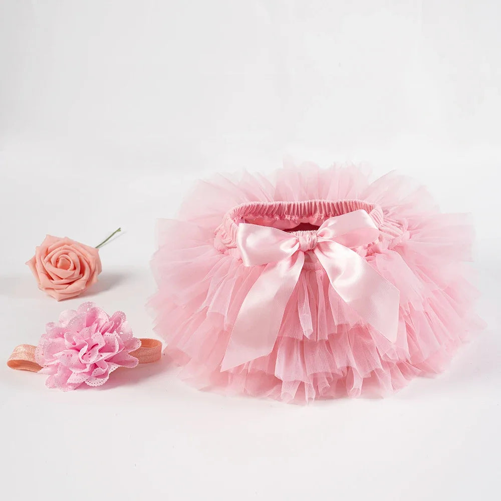 CN Zhejiang Baby Girls Tutu Skirt Bloomers Headband Set
