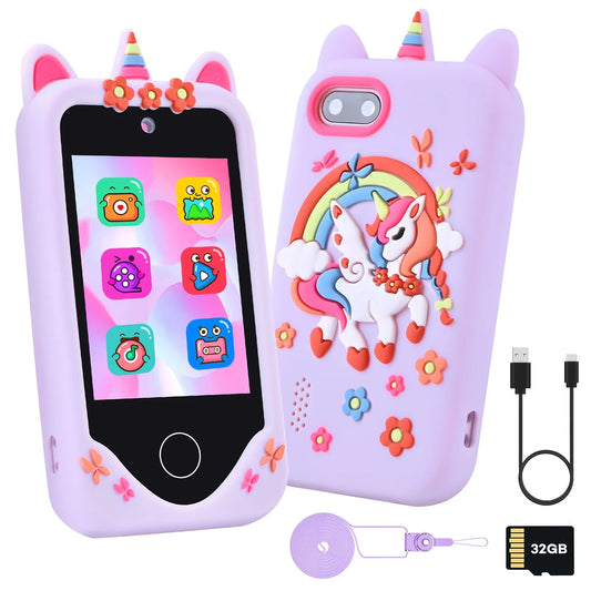 Kids Phone Toy With Touchscreen HD Dual Camera 32GB Card