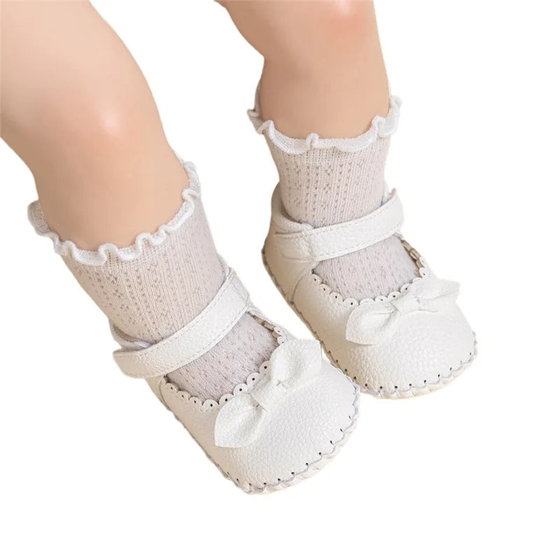 CN Adorable Baby Girls Mary Jane Shoes With Bow Details