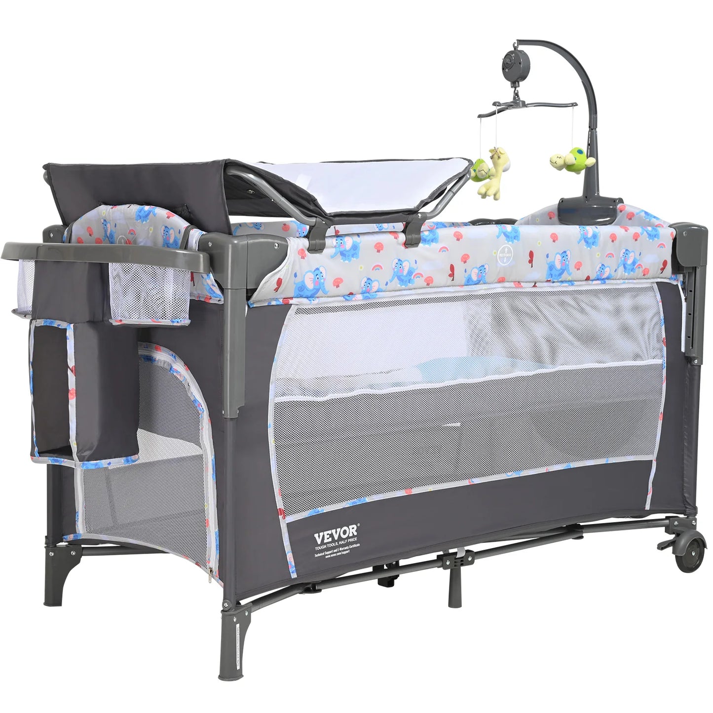 SucceBuy Baby Bassinet Bedside Sleeper With Basket Wheels
