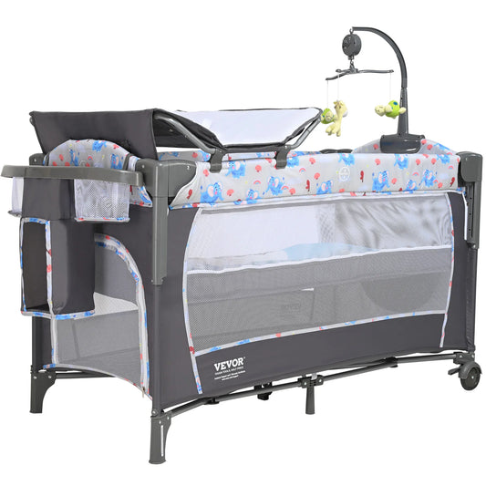SucceBuy Baby Bassinet Bedside Sleeper With Basket Wheels