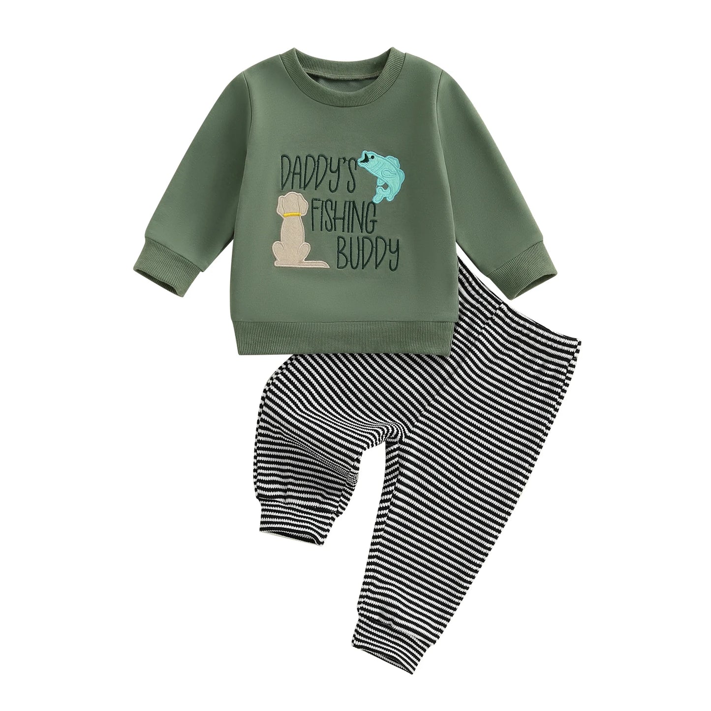 Meihuida Baby Winter 2-Piece Bear Print Hooded Jacket Pants Set