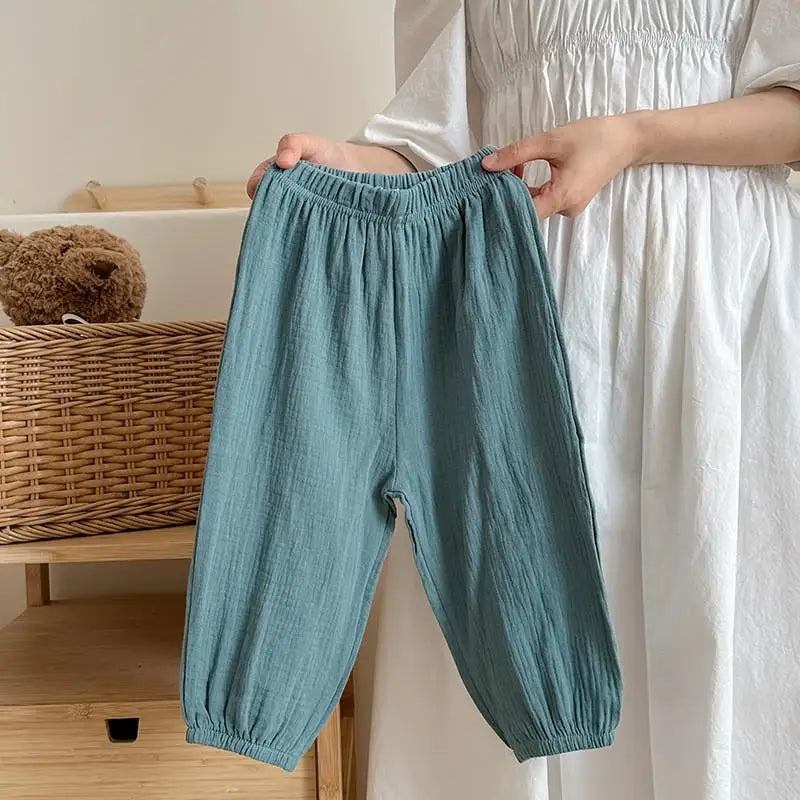 Unisex Kids Anti Mosquito Pants Elastic Waist Lightweight Polyester