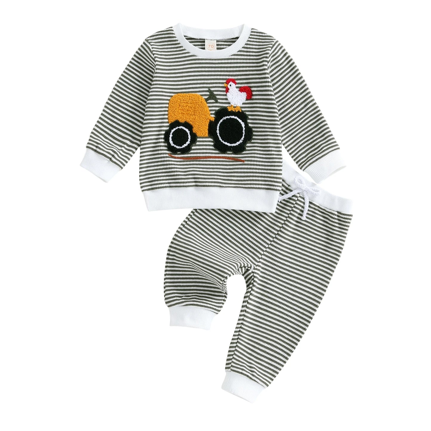 Guangdong Toddler Autumn Fox Embroidery 2 Piece Set Unisex