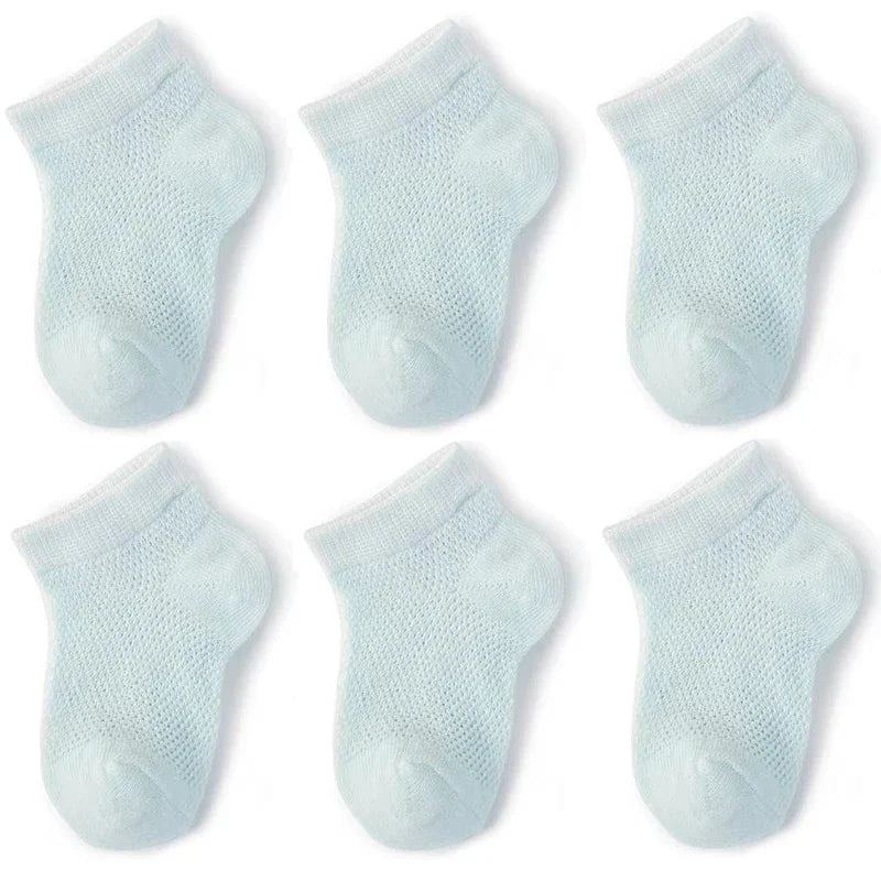 Soft Stitch Breathable Mesh Baby Ankle Socks 3 Pairs