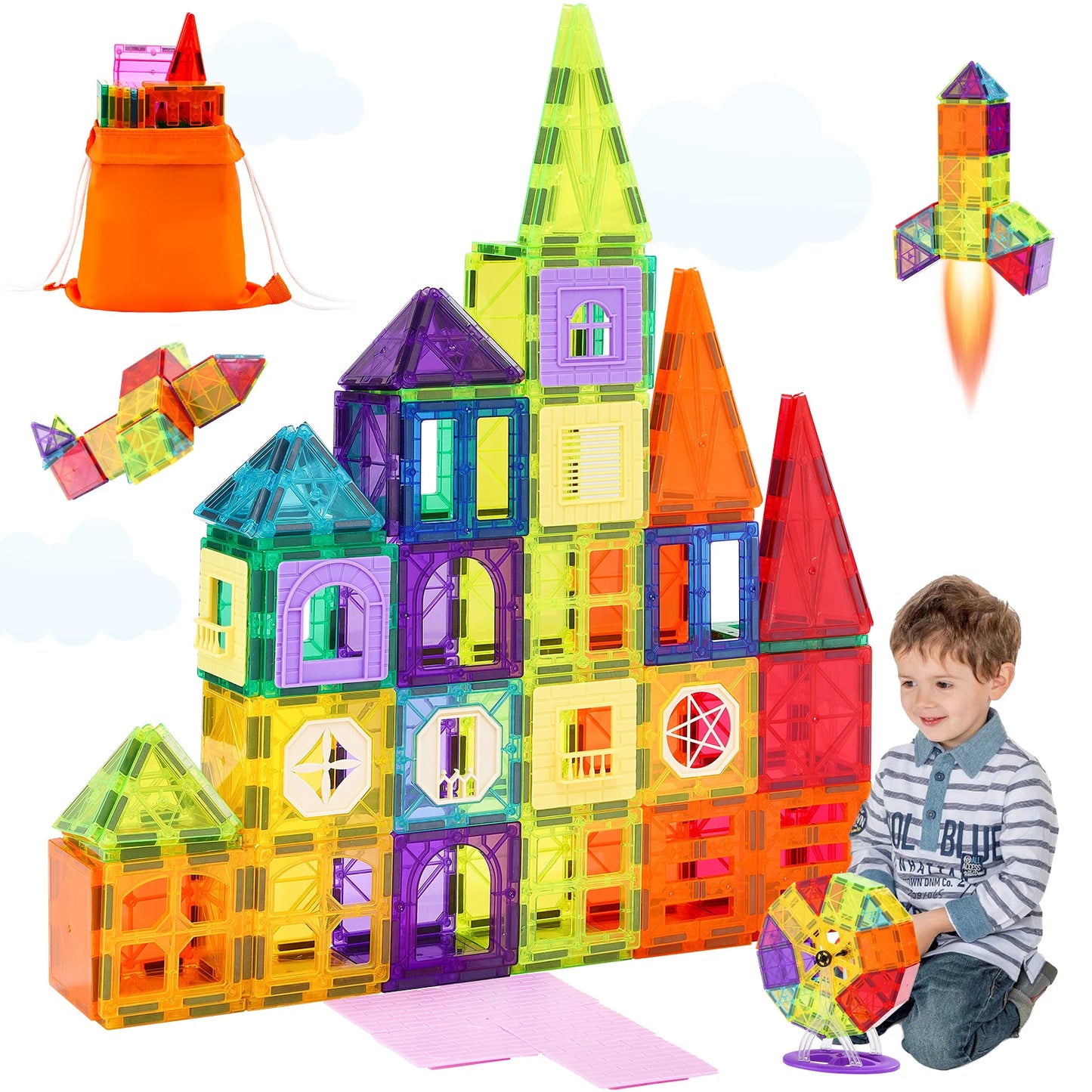 SucceBuy Magnetic Tiles Building Set for Toddlers and Kids