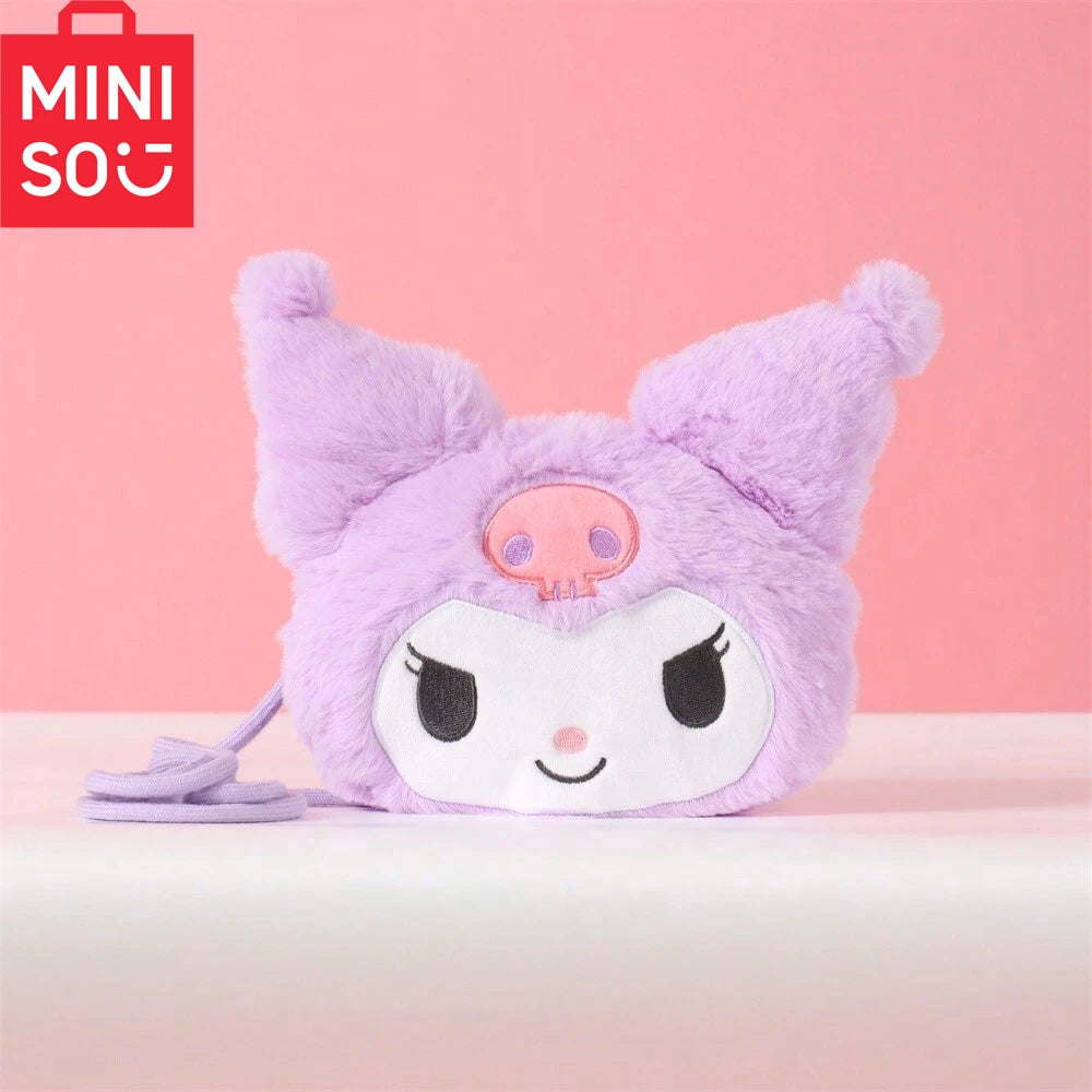 Miniso Sanrio Kuromi Plush Shoulder Bag Durable Polyester