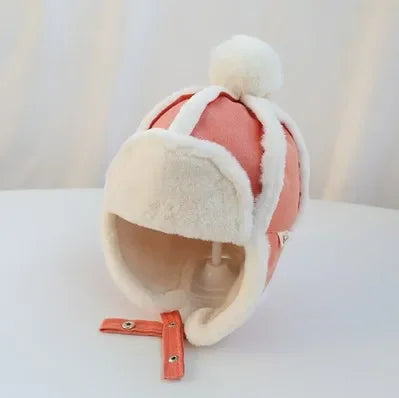 Unisex Baby Lei Feng Hat With Ear Flap Winter Beanie Made From Soft Plush Cotton