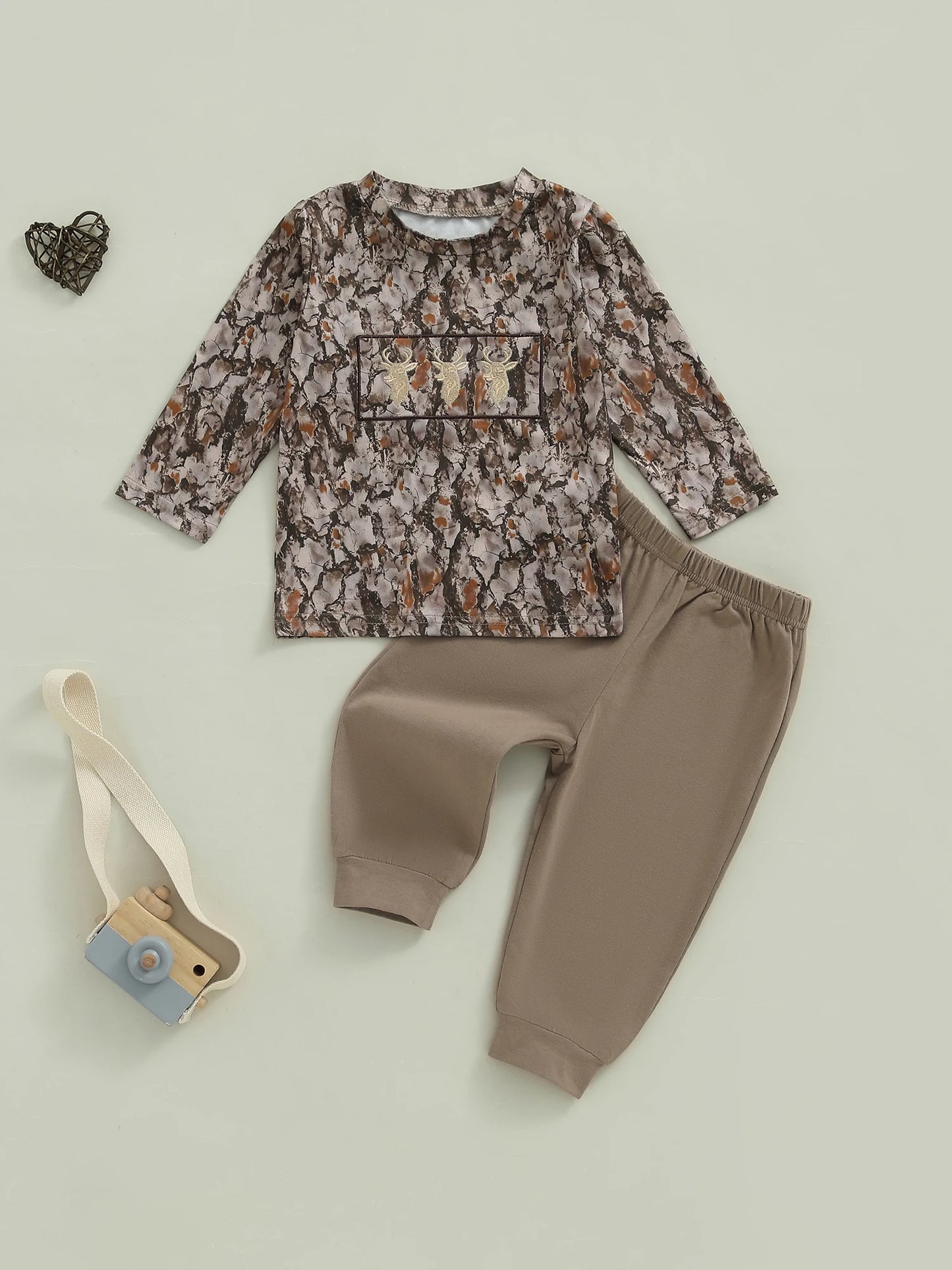 CN Guangdong Toddler Boy Plaid Flannel Shirt Jeans Set