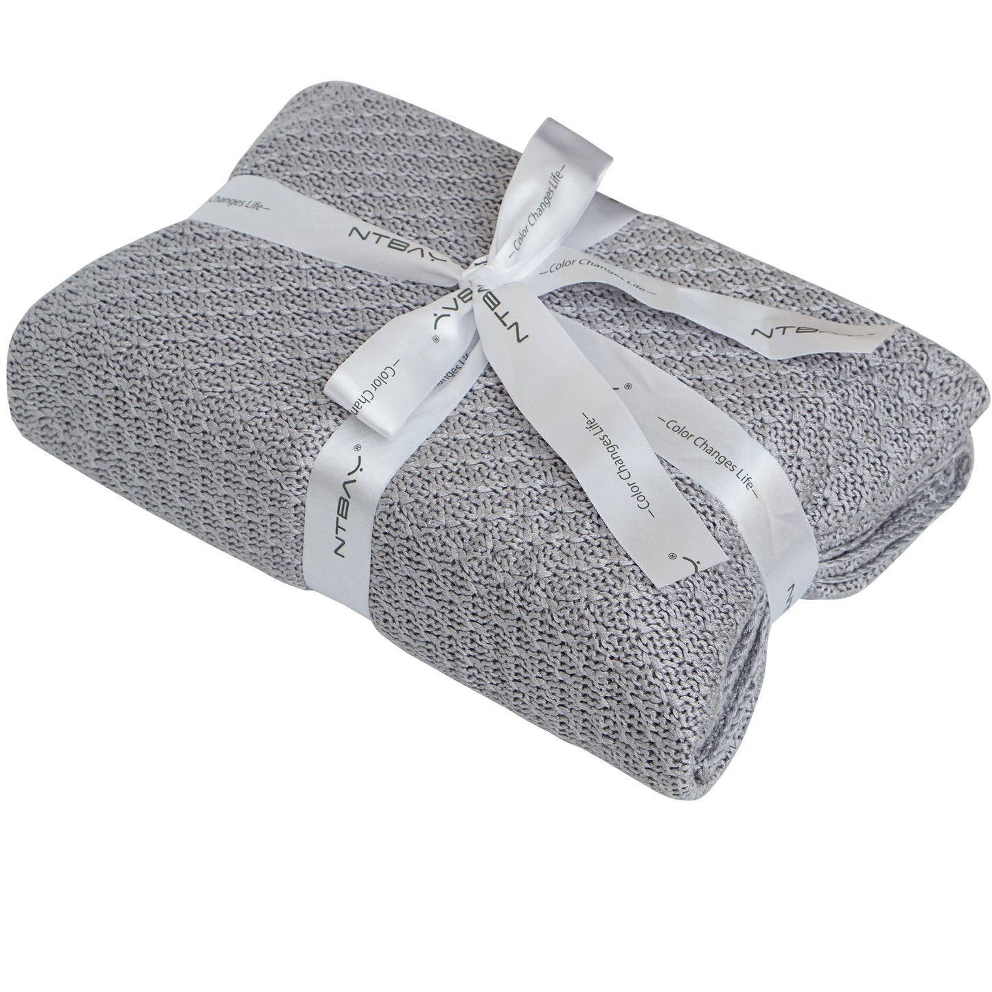 Ntbay Bamboo Cable Knit Toddler Blanket Soft Cooling Touch