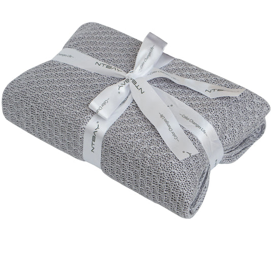 Ntbay Bamboo Cable Knit Toddler Blanket Soft Cooling Touch