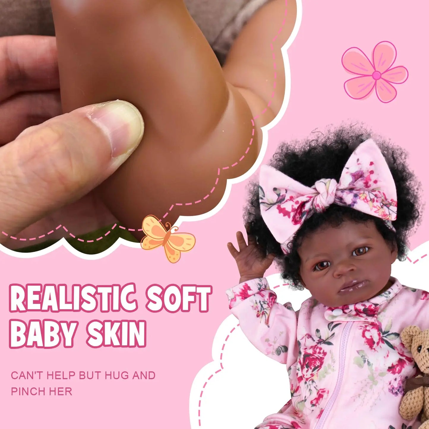 Risbecko Handmade Lifelike Reborn Baby Doll Cloth Body