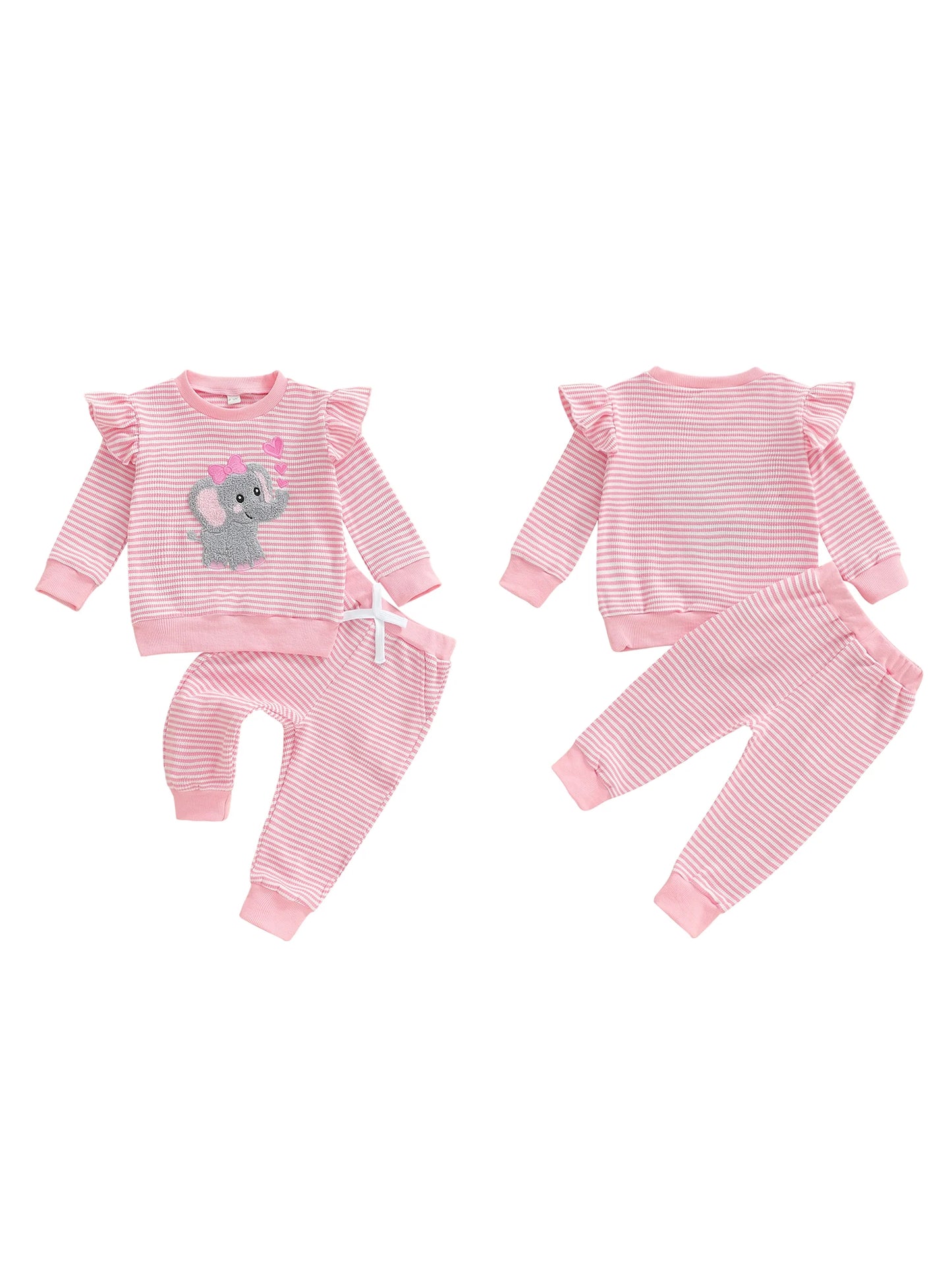 CN Guangdong Baby Girl Floral Print Autumn Outfit Set