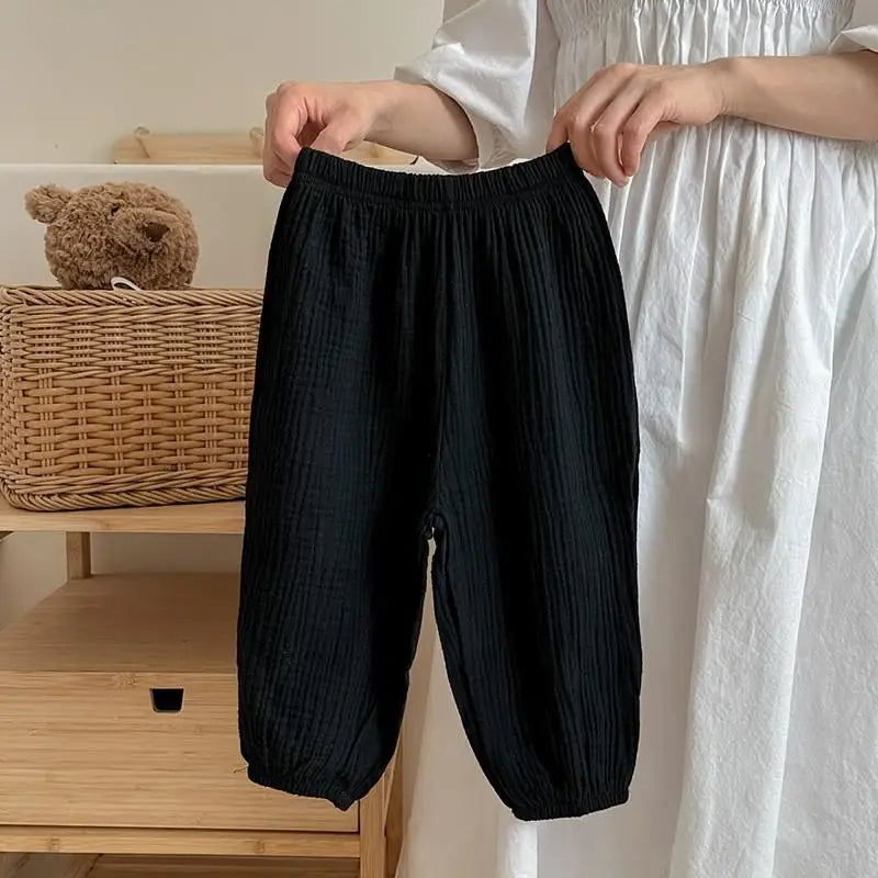 Unisex Kids Anti Mosquito Pants Elastic Waist Lightweight Polyester