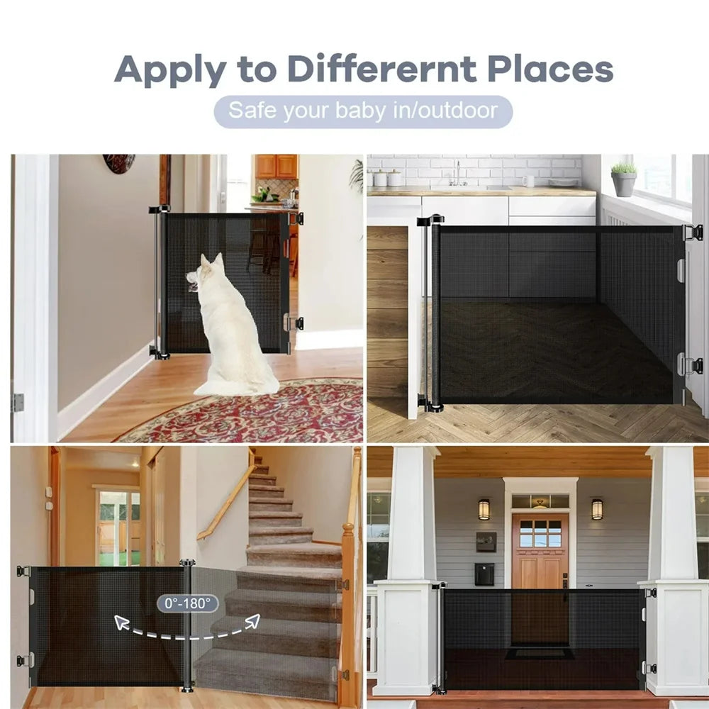 Hign Concerned Extra Wide Retractable Baby Gate For Stairs