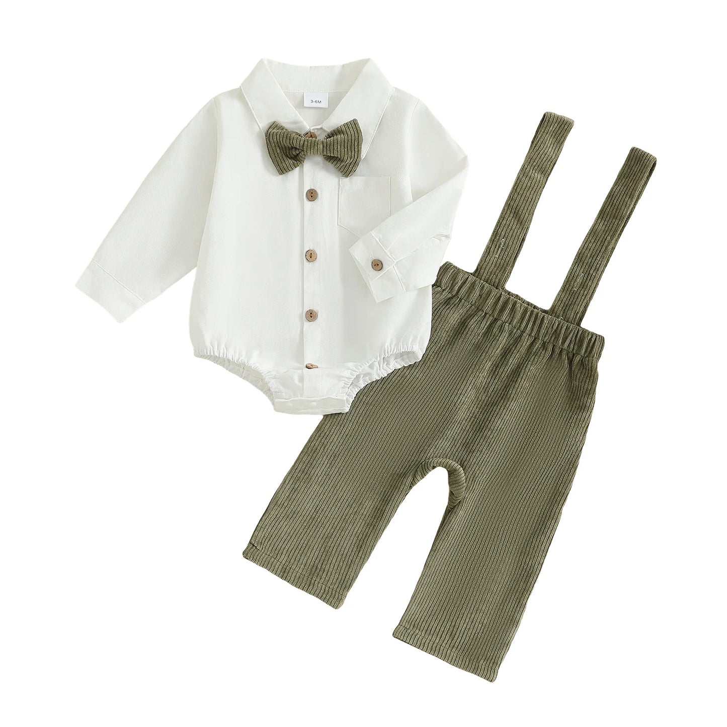 Baby Boy Formal Wear Set Bow Tie And Suspender Pants