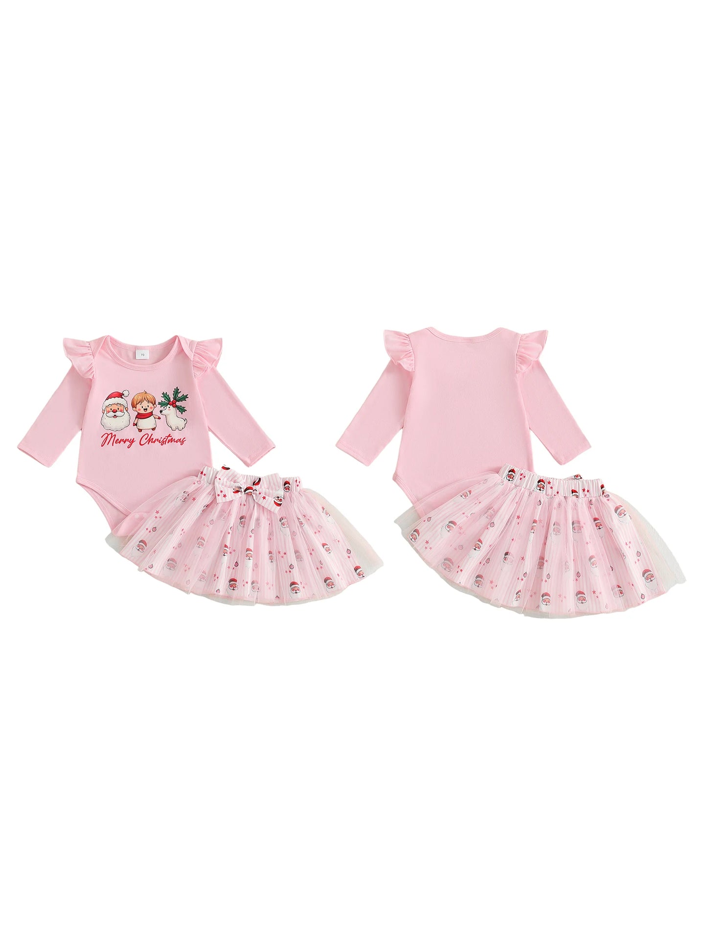 Guangdong Baby Winter Romper Set Print Bow Tulle Skirt