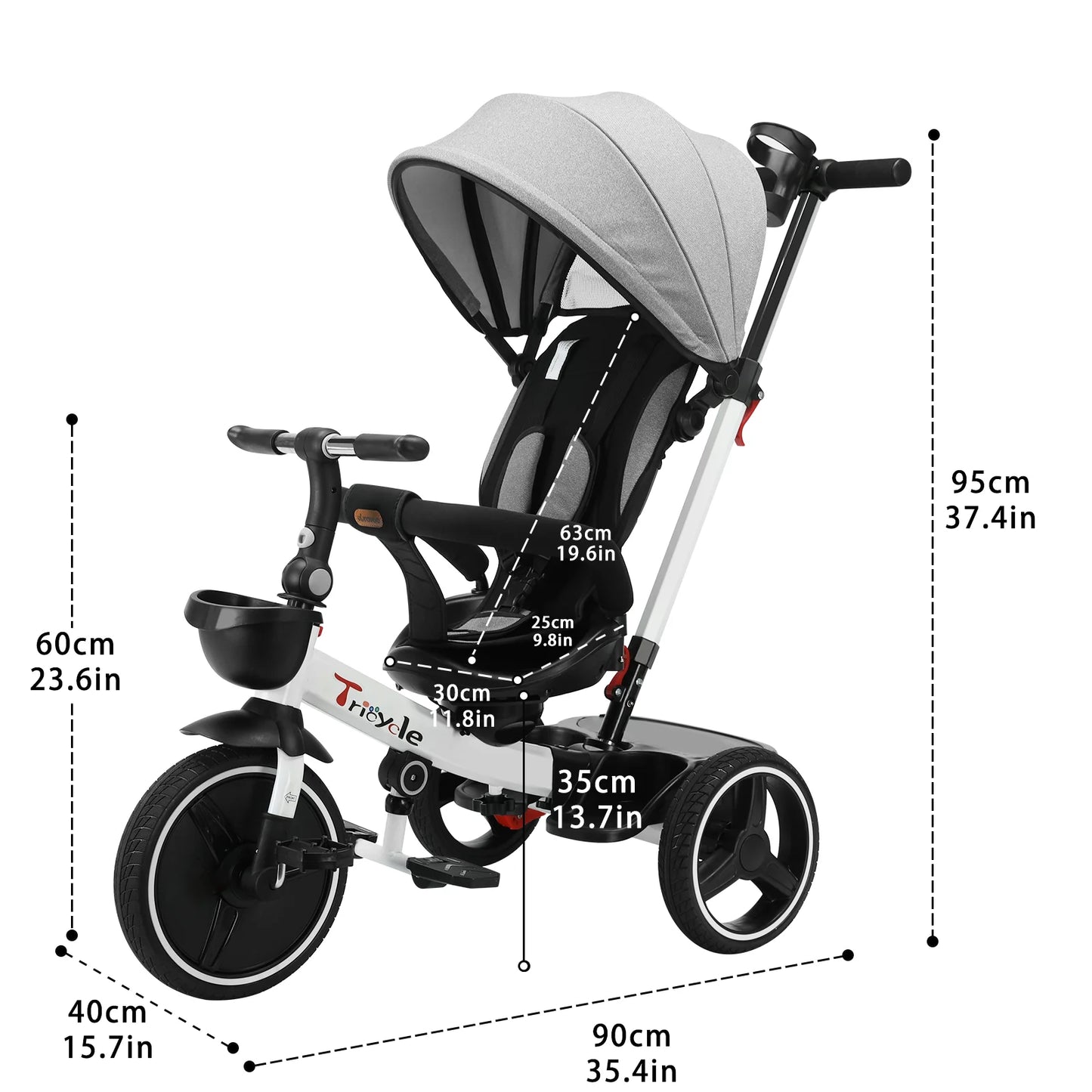 YEALEO Baby Stroller Tricycle Five In One Canopy Ride Bike