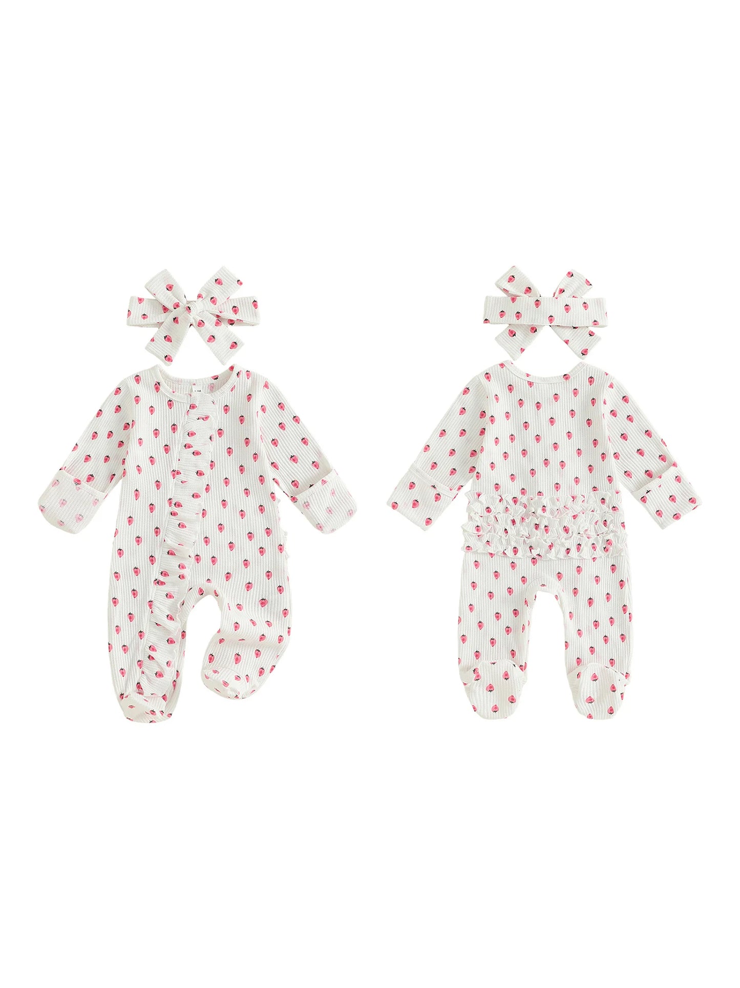 CN Guangdong Toddler Girl 2 Piece Romper Set Headband