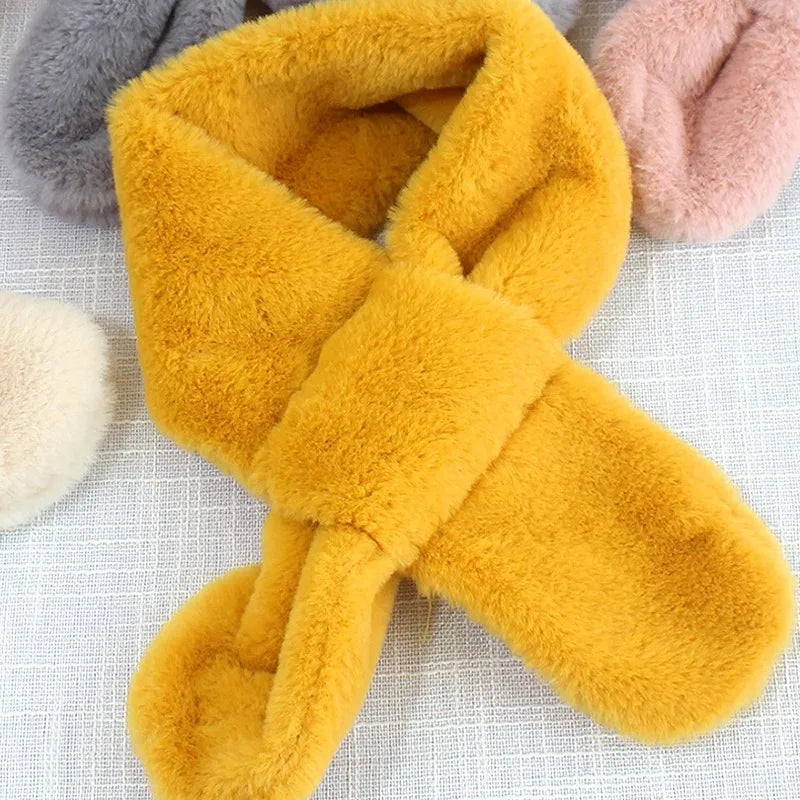 CN Tibet Guangdong Kids Winter Faux Rabbit Fur Scarf