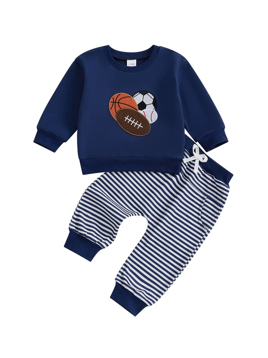Baby Boy Autumn Knit 2 Piece Set Sweatshirt And Joggers