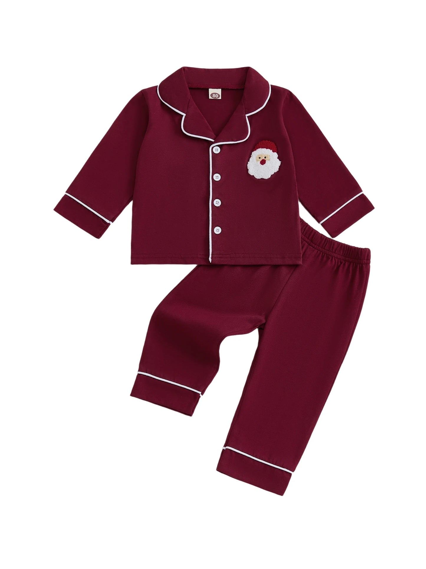 Guangdong CN Reindeer Embroidered Baby Christmas Pajama Set