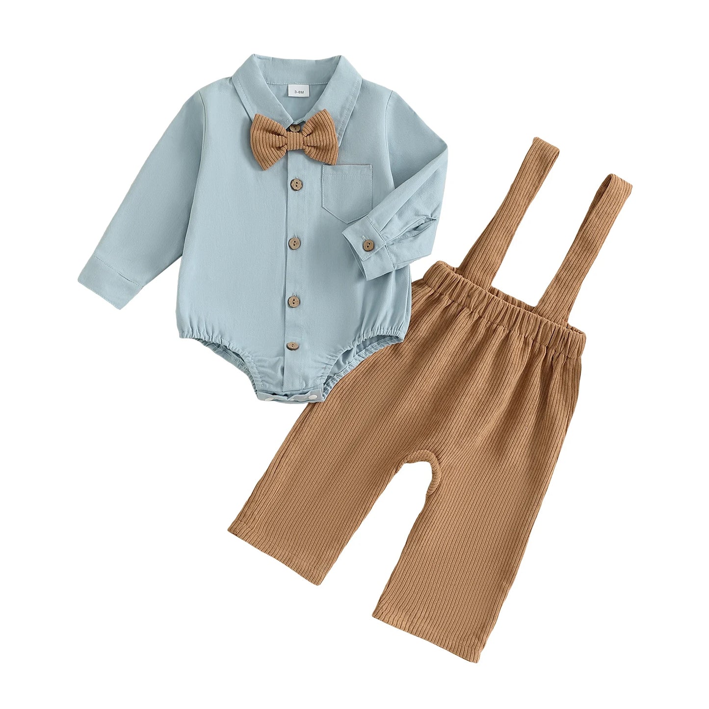 Baby Boy Formal Wear Set Bow Tie And Suspender Pants